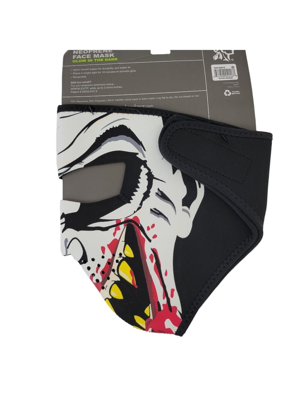 NEW Zan Headgear Full Face Neoprene Vampire Face Mask Glow in the Dark, Biker